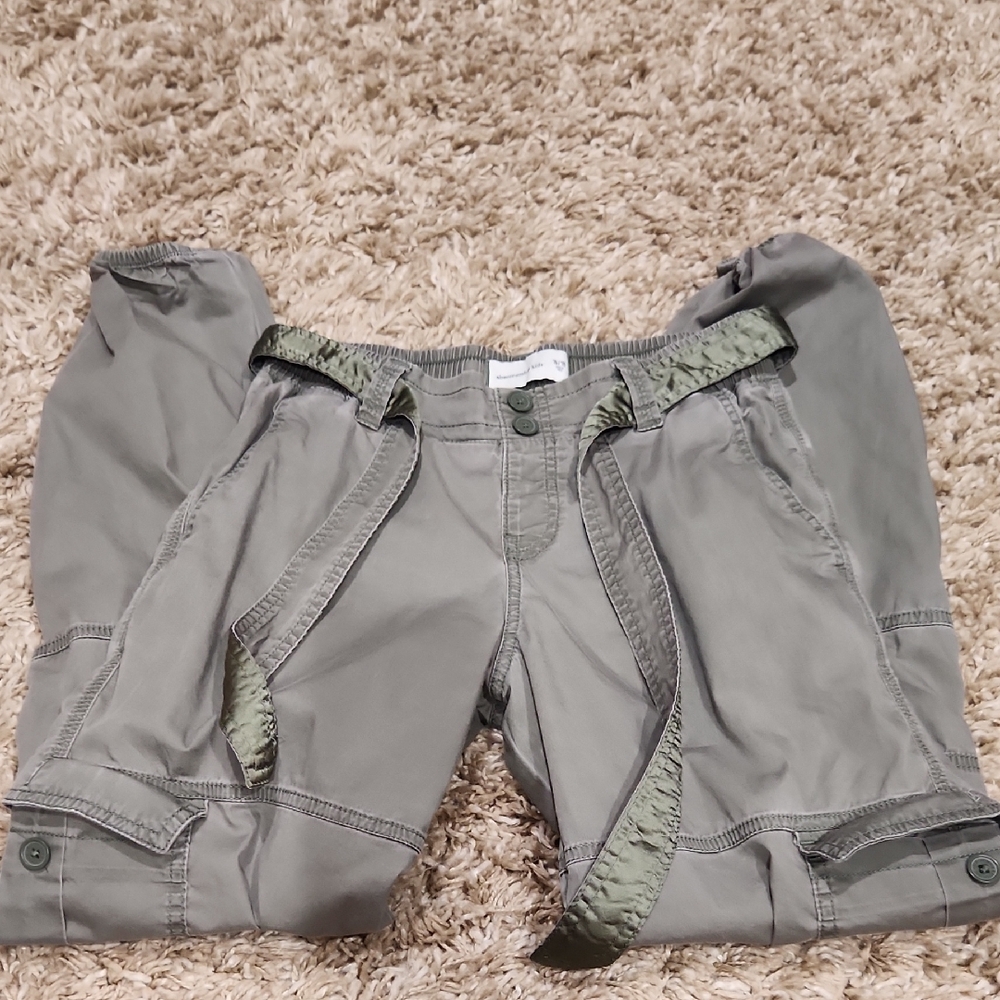 Abercrombie Kids Olive Green Casual Bottoms with Adjustable Fit